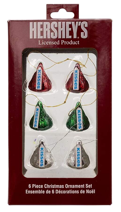 Hershey's Ornaments (Resin) Mini Red & Green Kisses-Set Of 6 - Boxed by Kurt Adler-1