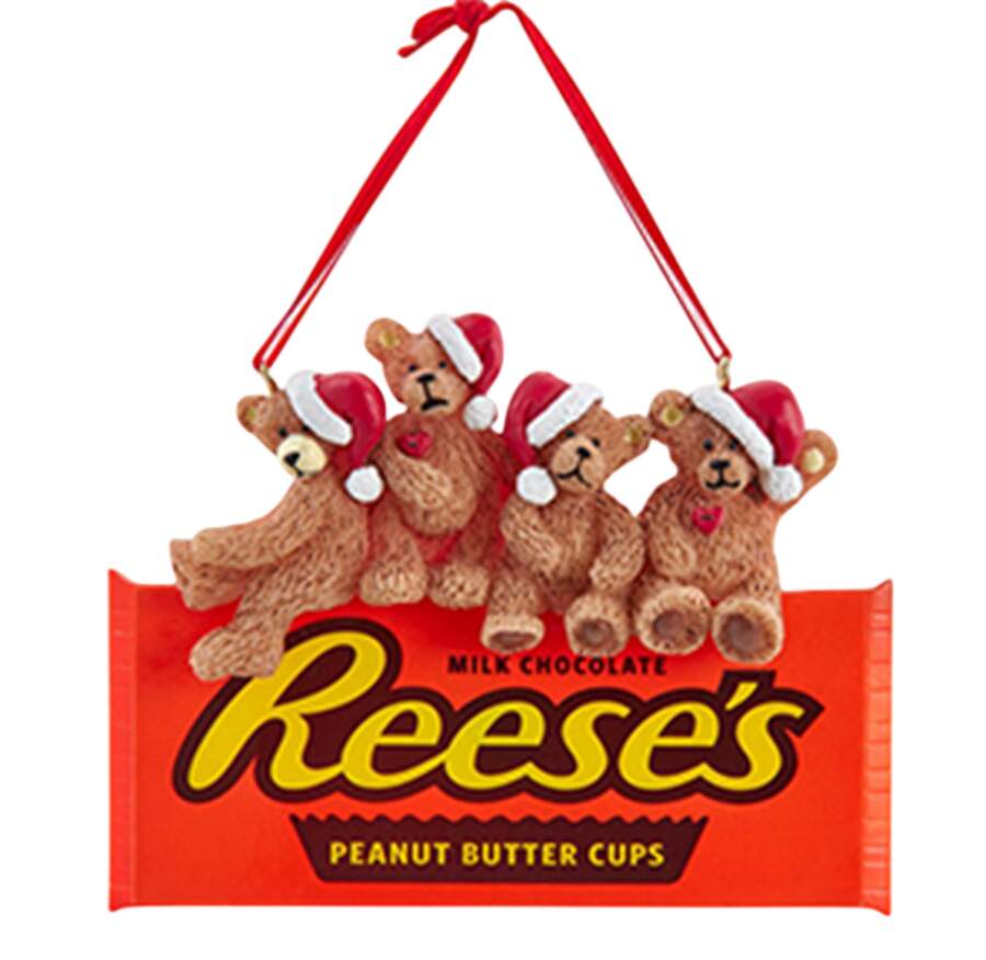 Hershey's Ornaments (Resin) Santa Bears On Reese's Cups - No Box by Kurt Adler-1