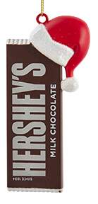 Hershey's Ornaments (Resin) Hershey's Bar With Santa Hat - No Box by Kurt Adler-1