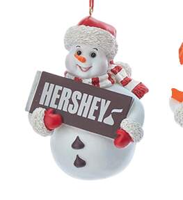 Hershey's Ornaments (Resin) Snowman Holding Hershey's Bar - No Box 39c by Kurt Adler-1
