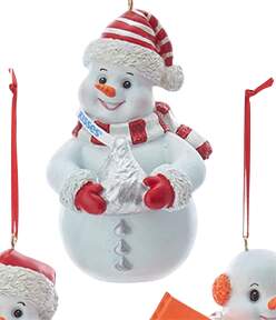 Hershey's Ornaments (Resin) Snowman Holding Hershey's Kiss - No Box 39b by Kurt Adler-1