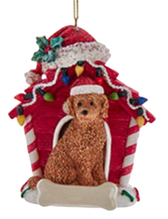 Dog Breeds in Doghouses Brown Labradoodle - No Box 37a by Kurt Adler-1
