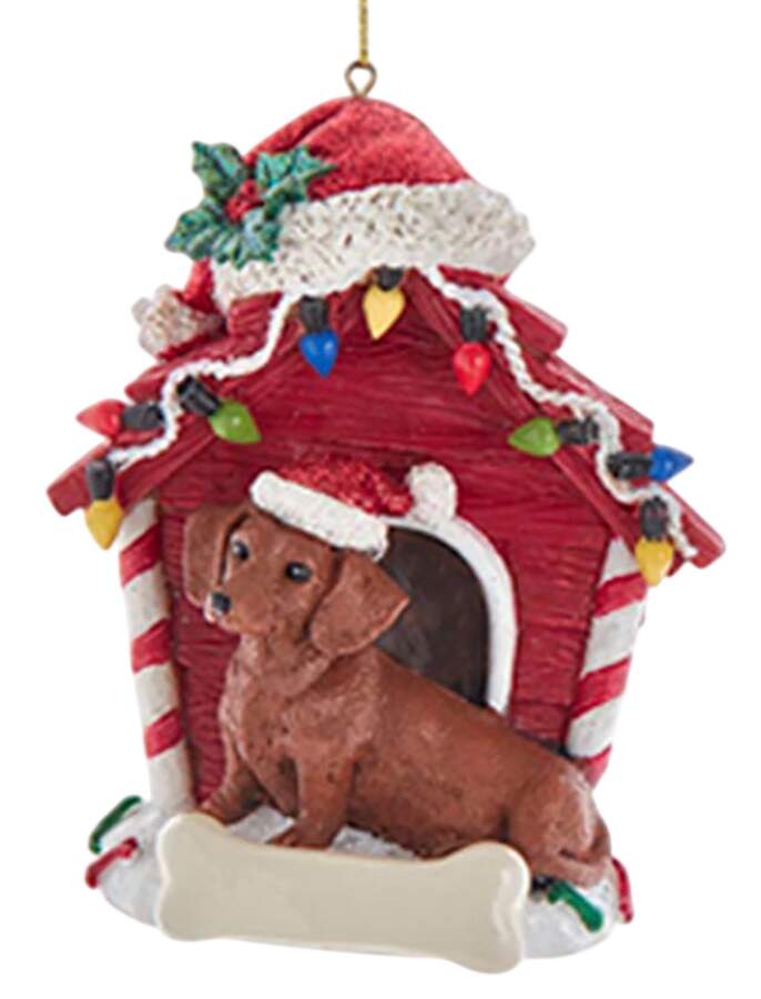 Dog Breeds in Doghouses Tan Dachshund - No Box by Kurt Adler-1