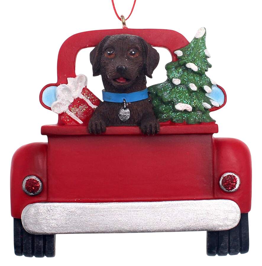 Dog Breeds in Trucks Chocolate Labrador Retriever - No Box by Kurt Adler-1