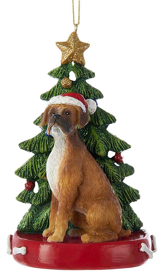 Pet Breeds with Christmas Trees Boxer - No Box by Kurt Adler-1