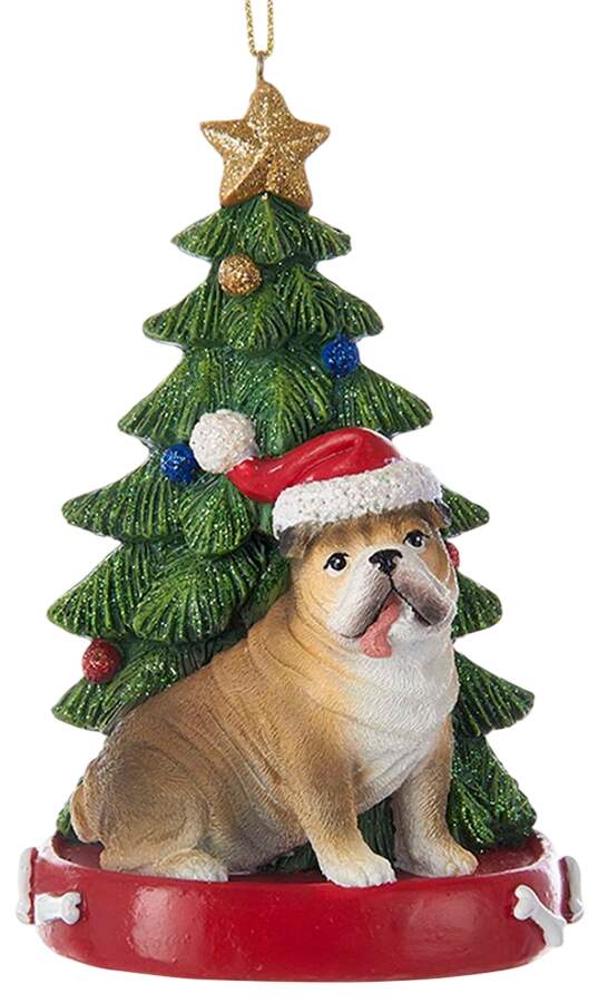 Pet Breeds with Christmas Trees Bulldog - No Box by Kurt Adler-1