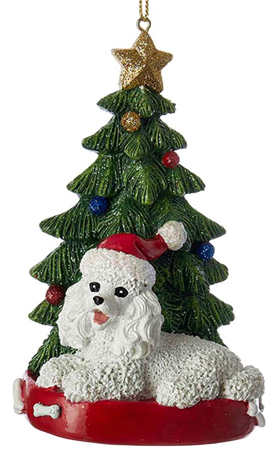 Pet Breeds with Christmas Trees Poodle - No Box by Kurt Adler-1