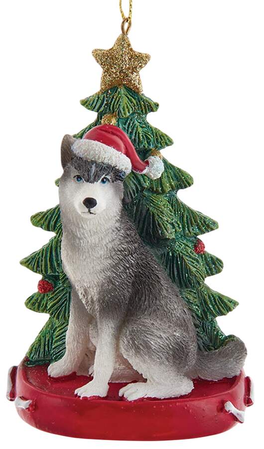 Pet Breeds with Christmas Trees Siberian Husky - No Box by Kurt Adler-1