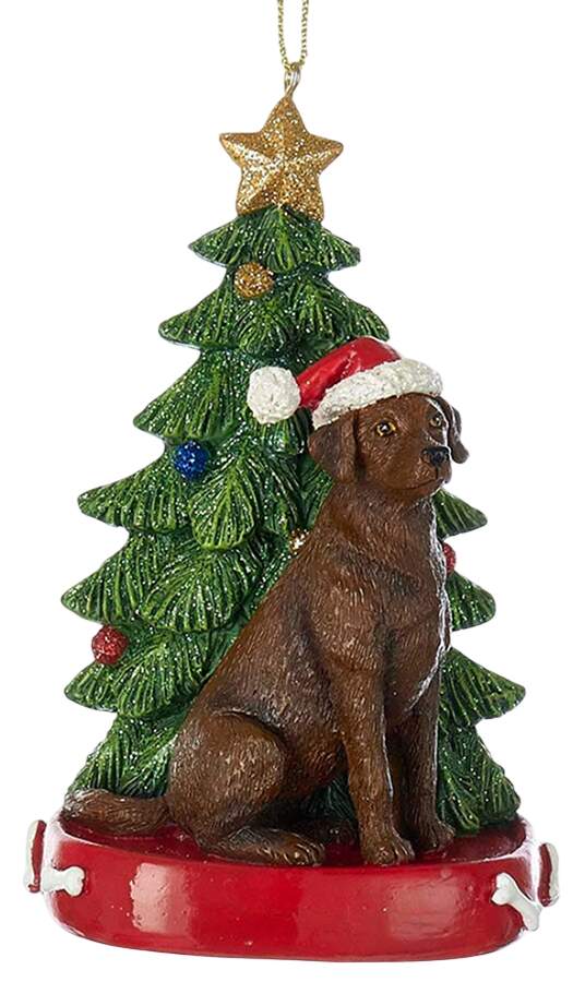 Pet Breeds with Christmas Trees Chocolate Labrador Retriever - No Box by Kurt Adler-1