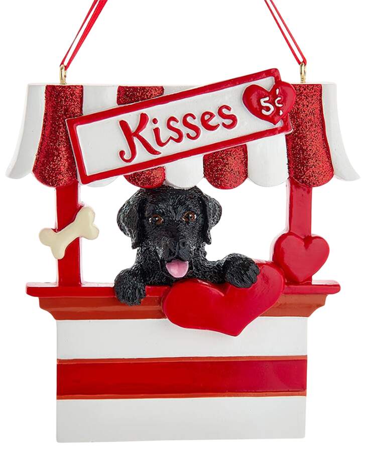Dog Breeds in Kissing Booths Black Labrador Retriever - No Box by Kurt Adler-1
