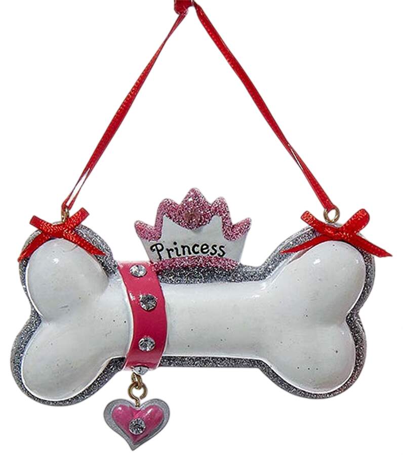 Pet Parade (Resin) Bone W/ Princess Crown & Collar - No Box 76b by Kurt Adler-1