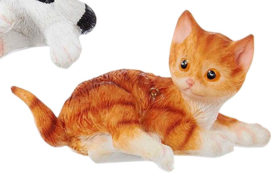 Pet Parade (Resin) Orange Tabby Kitten Lying Down - No Box by Kurt Adler-1