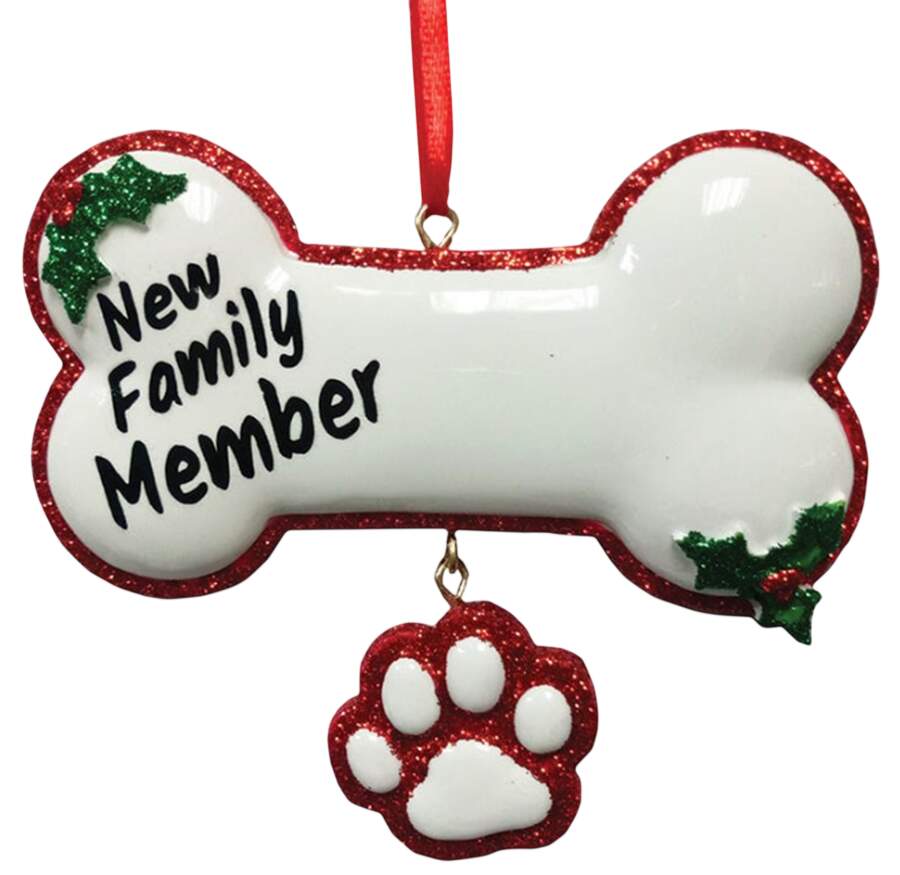 Pet Parade (Resin) New Family Member Dog Bone - No Box by Kurt Adler-1