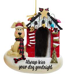Pet Parade (Resin) Always Kiss Your Dog Goodnight - No Box by Kurt Adler-1