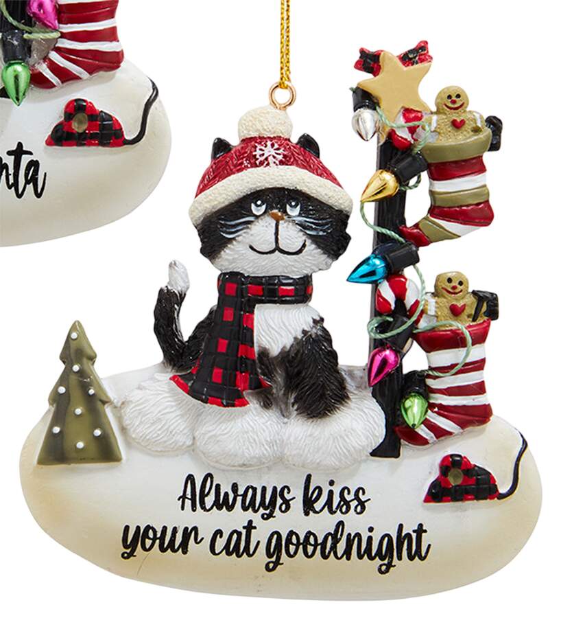 Pet Parade (Resin) Always Kiss Your Cat Goodnight - No Box 125b by Kurt Adler-1