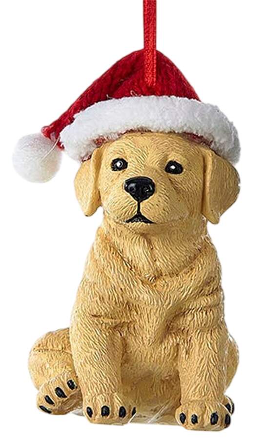 Pet Parade (Resin) Yellow Lab Puppy W/ Santa Hat - No Box 121a by Kurt Adler-1