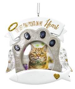 Pet Parade (Resin) Paw Prints On My Heart Frame- Cat - No Box 117b by Kurt Adler-1