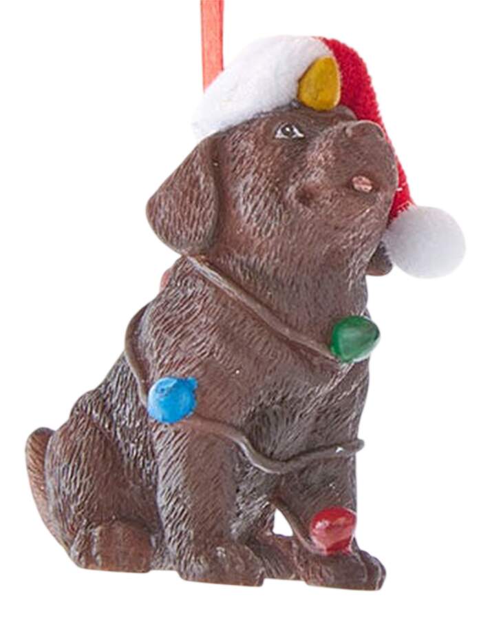 Pet Parade (Resin) Chocolate Lab W/ Christmas Lights - No Box 116c by Kurt Adler-1