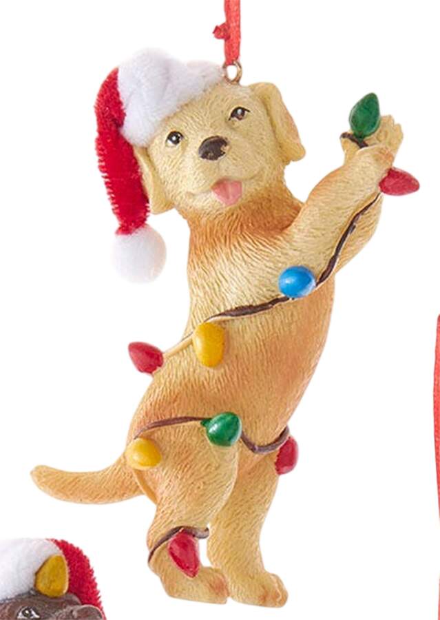 Pet Parade (Resin) Yellow Lab With Christmas Lights - No Box 116a by Kurt Adler-1