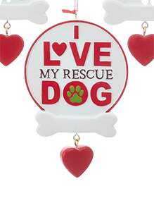 Pet Parade (Resin) I Love My Rescue Dog - No Box by Kurt Adler-1