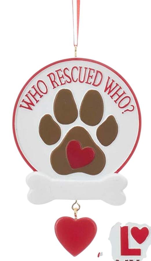 Pet Parade (Resin) Who Rescued Who? - No Box by Kurt Adler-1