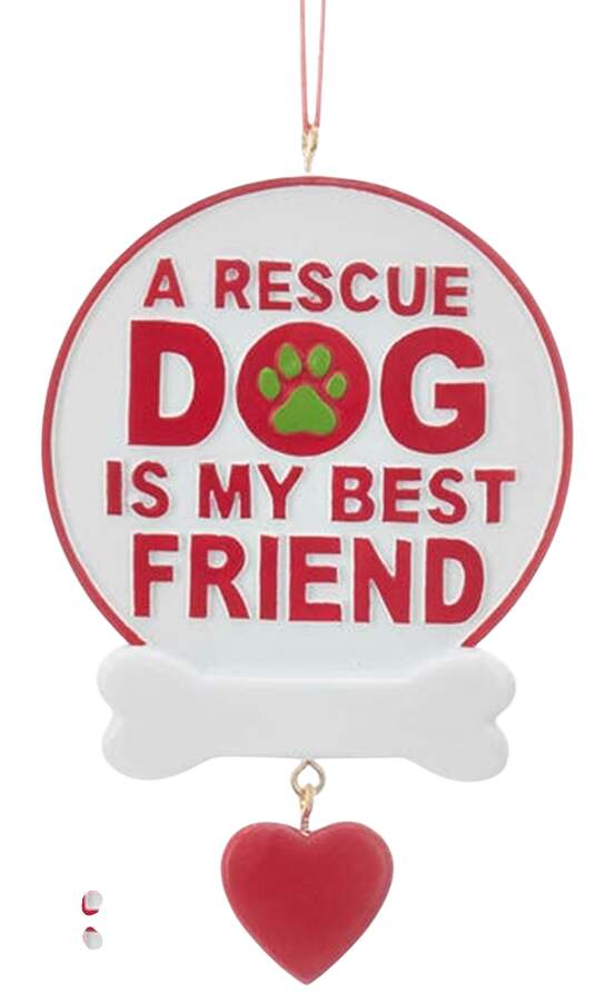 Pet Parade (Resin) A Rescue Dog Is My Best Friend - No Box 111a by Kurt Adler-1
