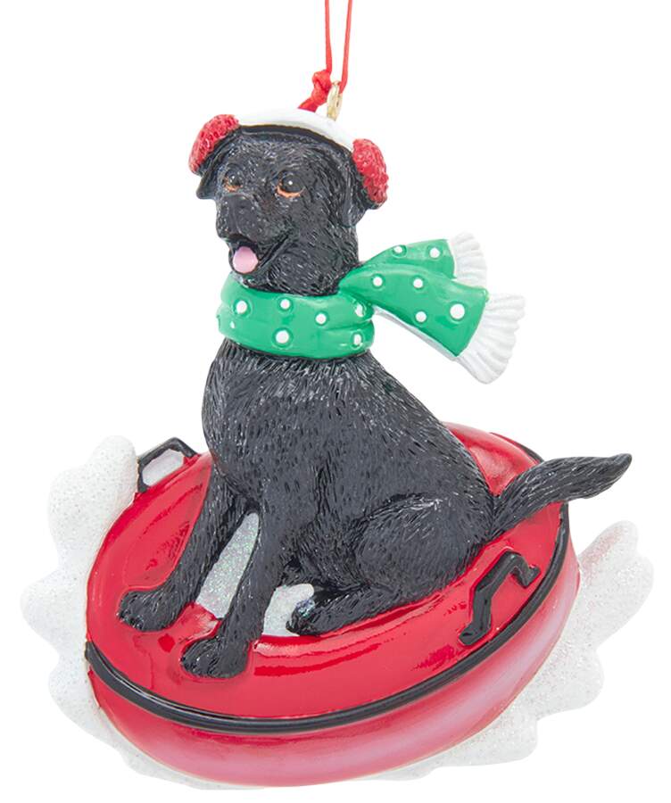 Dog Breeds on Snow Tubes Black Labrador - No Box by Kurt Adler-1