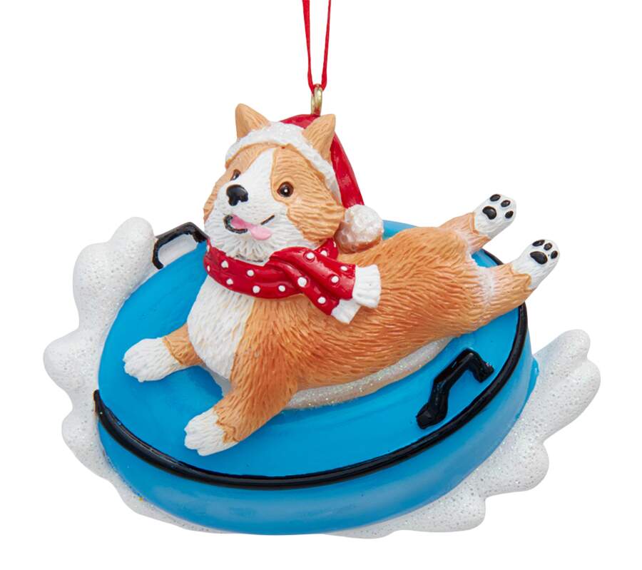 Dog Breeds on Snow Tubes Corgi - No Box by Kurt Adler-1