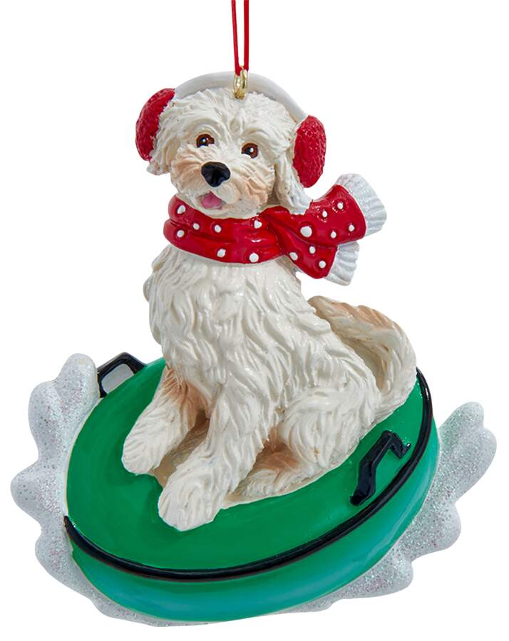 Dog Breeds on Snow Tubes Labradoodle - No Box by Kurt Adler-1