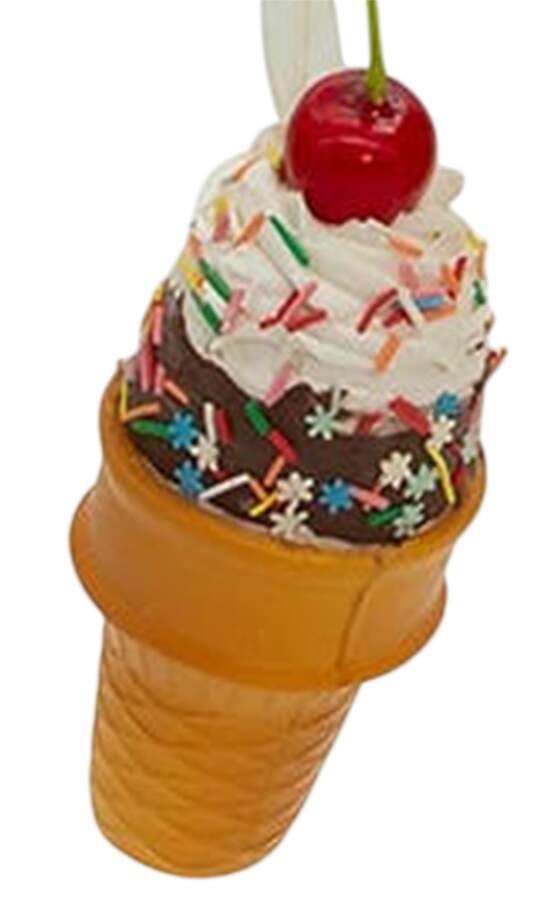 Santa's Cookie Bakery Ice Cream Cone W/ Cherry- B - No Box 59b by Kurt Adler-1