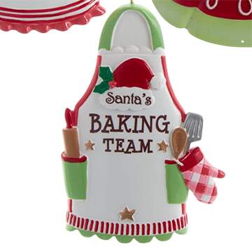 Santa's Cookie Bakery Apron- Santa's Baking Team - No Box 96c by Kurt Adler-1