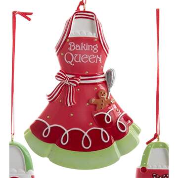 Santa's Cookie Bakery Apron- Baking Queen - No Box 96b by Kurt Adler-1