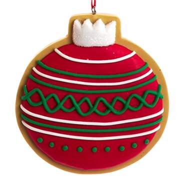 Santa's Cookie Bakery Red & Green Ornament Cookie- B - No Box 85b by Kurt Adler-1