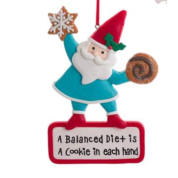Santa's Cookie Bakery Santa Chef- Balanced Diet - No Box 80a by Kurt Adler-1