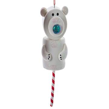 Santa's Cookie Bakery Marshmallow Polar Bear Lollipop - No Box by Kurt Adler-1