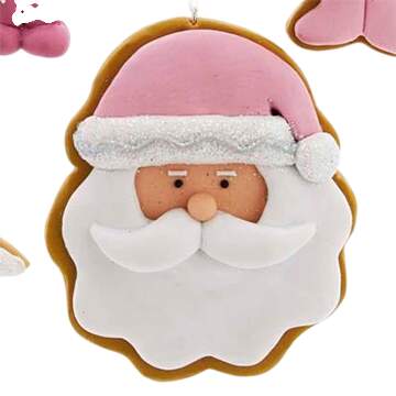 Santa's Cookie Bakery Pink Santa Head Cookie - No Box Nb68c by Kurt Adler-1