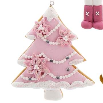 Santa's Cookie Bakery Pink Christmas Tree Cookie - No Box 68b by Kurt Adler-1