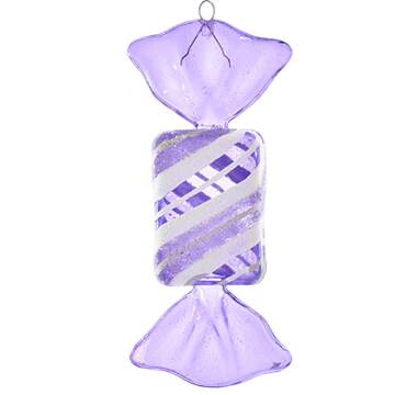 Santa's Cookie Bakery Purple Glitter Stripe Candy - No Box by Kurt Adler-1