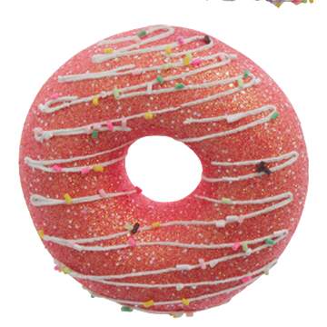 Santa's Cookie Bakery Striped Dark Pink Donut - No Box by Kurt Adler-1