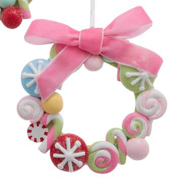 Santa's Cookie Bakery Candy Wreath W/ Bow Style B - No Box by Kurt Adler-1