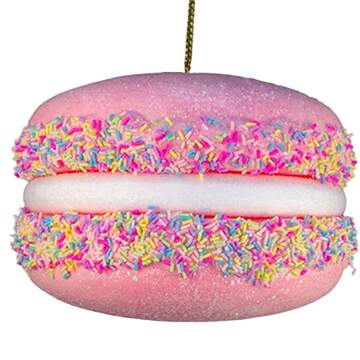 Santa's Cookie Bakery Hot Pink Sprinkle Macaron - No Box by Kurt Adler-1