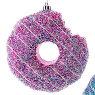 Santa's Cookie Bakery Pink Donut With Bite Mark - No Box by Kurt Adler-1