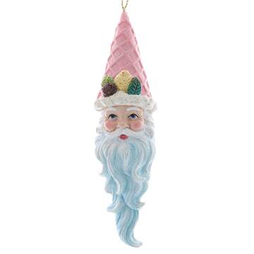 Santa's Cookie Bakery Blue Ice Cream Santa Head - No Box by Kurt Adler-1