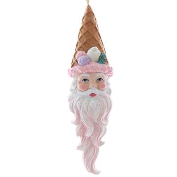 Santa's Cookie Bakery Pink Ice Cream Santa Head - No Box by Kurt Adler-1