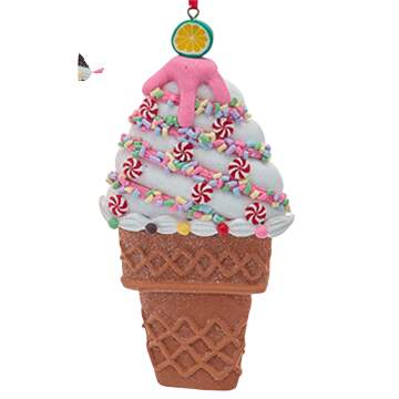 Santa's Cookie Bakery Vanilla Ice Cream Cone - No Box by Kurt Adler-1