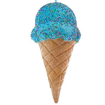 Santa's Cookie Bakery Blue Jumbo Ice Cream Cone - No Box by Kurt Adler-1