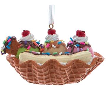 Santa's Cookie Bakery Waffle Sundae Bowl Style B - No Box 127b by Kurt Adler-1