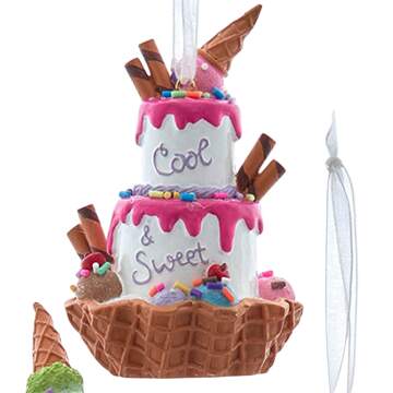 Santa's Cookie Bakery Pastel Ice Cream Cake Style B - No Box by Kurt Adler-1
