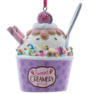 Santa's Cookie Bakery Pastel Ice Cream In Purple Cup - No Box by Kurt Adler-1