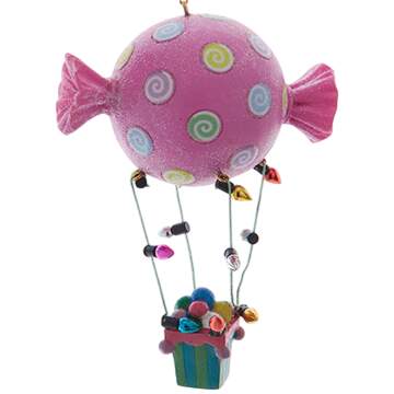 Santa's Cookie Bakery Pink Candy Hot Air Balloon - No Box119b by Kurt Adler-1